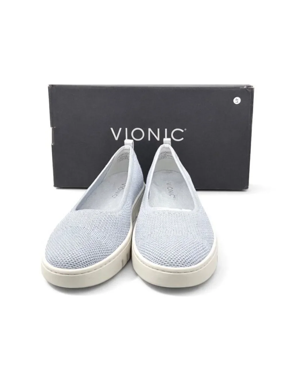Vionic Light Blue Knit Slip-On Flats - Picture 6 of 11